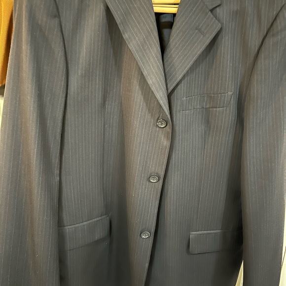 Stunning MEN'S NAVY BLUE PINTRIPE BLAZER SUIT JACKET - STATEMENTS - SIZE 44L - Picture 4 of 6